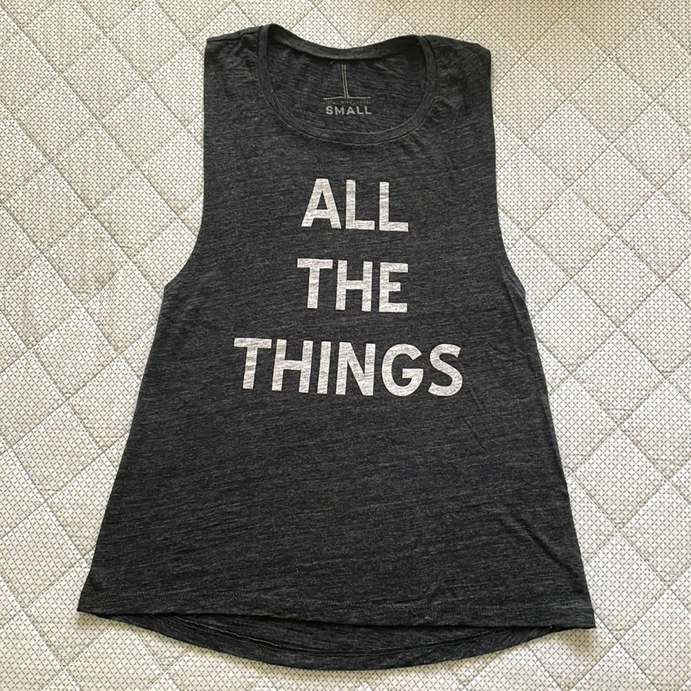 Living With Landyn “All the Things” Tank top (Black) Womens Small